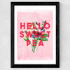 Hello Sweet Pea Wide Black Frame