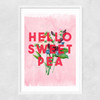 Hello Sweet Pea Narrow White Frame