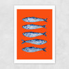 Sardines Orange Unframed Print