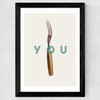 Fork You Wide Black Frame