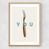 Fork You Medium Oak Frame