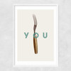 Fork You Narrow White Frame