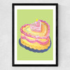 Heart Cake Medium Black Frame