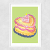 Heart Cake Narrow White Frame