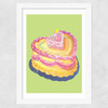Heart Cake Wide White Frame