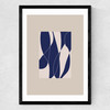 Blue Lined Shapes II Medium Black Frame