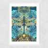 Spirited Dragonfly Narrow White Frame
