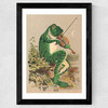 Frog Playing Violin Wide Black Frame