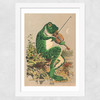 Frog Playing Violin Wide White Frame