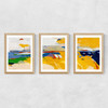 Summer Triptych Medium Oak Frame
