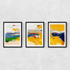 Summer Triptych Narrow Black Frame