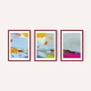 Red Poppies Field Abstract Triptych