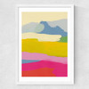Landschaft Bunt I Medium White Frame