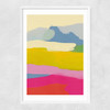 Landschaft Bunt I Narrow White Frame