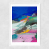 Blaue Landschaft III Narrow White Frame