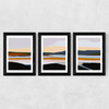 Peaceful Calm of Evening Triptych Wide Black Frame