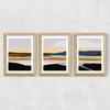 Peaceful Calm of Evening Triptych Wide Oak Frame