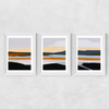 Peaceful Calm of Evening Triptych Wide White Frame