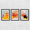 Yellow Blush Triptych Medium Black Frame