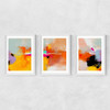 Yellow Blush Triptych Medium White Frame