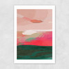 Green and Pink Abstract II Unframed Print