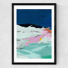 Blaue Landschaft I Medium Black Frame