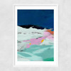 Blaue Landschaft I Narrow White Frame