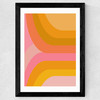 Retro Rainbow in Pink and Yellow Wide Black Frame