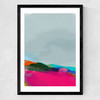 Red Poppies Field Abstract III Medium Black Frame