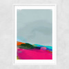 Red Poppies Field Abstract III Narrow White Frame