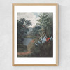 Tropical Lake Medium Oak Frame