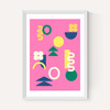 Retro 90s Shapes in Pink