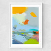 Red Poppies Field Abstract II Medium White Frame