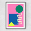 Playful Collage Narrow Black Frame