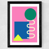 Playful Collage Wide Black Frame
