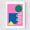 Playful Collage Medium White Frame