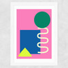 Playful Collage Wide White Frame