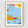 Red Poppies Field Abstract I Narrow Oak Frame