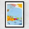 Red Poppies Field Abstract I Medium Black Frame
