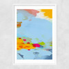 Red Poppies Field Abstract I Narrow White Frame