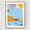 Red Poppies Field Abstract I Medium Oak Frame