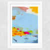 Red Poppies Field Abstract I Wide White Frame