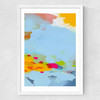 Red Poppies Field Abstract I Medium White Frame
