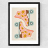 Blush/Mint Retro Rollerskates Medium Black Frame