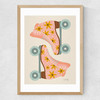Blush/Mint Retro Rollerskates Medium Oak Frame