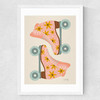 Blush/Mint Retro Rollerskates Medium White Frame