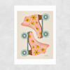 Blush/Mint Retro Rollerskates Unframed Print