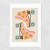 Blush/Mint Retro Rollerskates Narrow White Frame