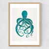 Green Octopus Medium Oak Frame