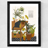 Cat House Plants Wide Black Frame